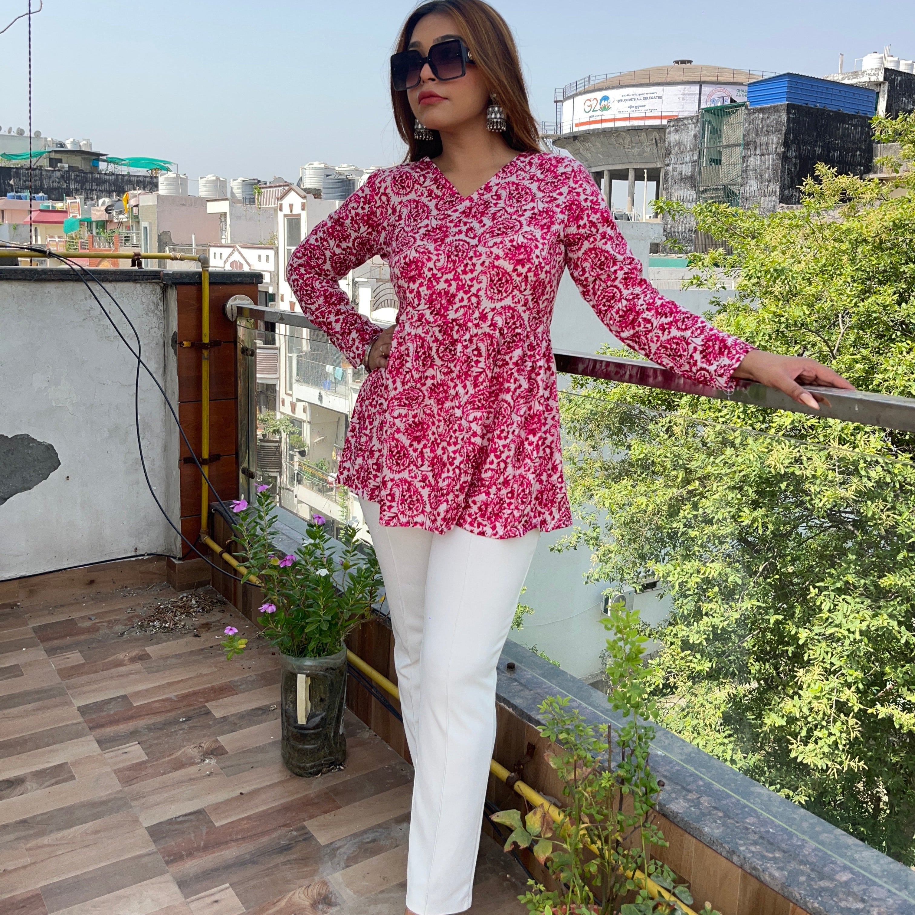 Priya Peplam Top Pink