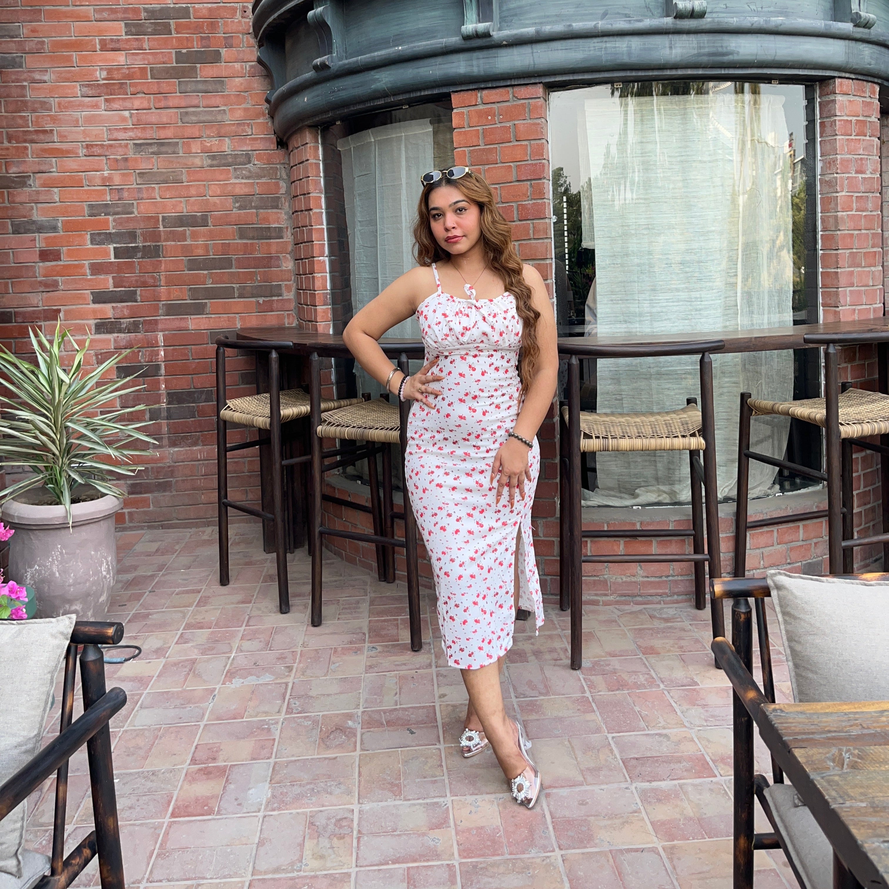 Royal Printed Midi Dress